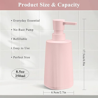 Pink 2 Pack Hand Soap Dispensers Set