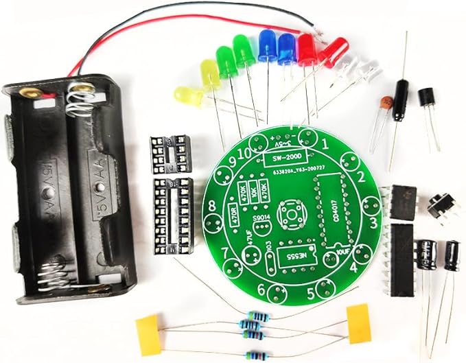 Soldering Practice Kit DIY Electronics Learning Board Shake to Spin Lucky Wheel