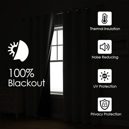 ChrisDowa 100% Blackout Curtains 120 inch Long