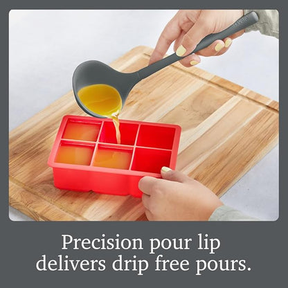 Tovolo Flex Core Small Silicone Ladle Charcoal Gray Heat Safe Silicone Soup