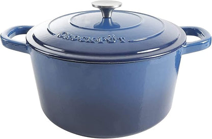 Crock-Pot Artisan 7-Quart Round Enameled Cast Iron Dutch Oven – Sapphire Blue