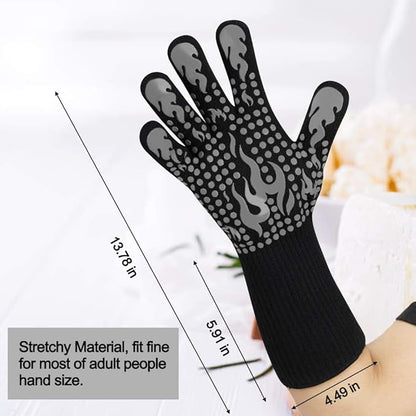 Comsmart BBQ Gloves, 1472F Heat Resistant Silicone Non-Slip Oven Mitts