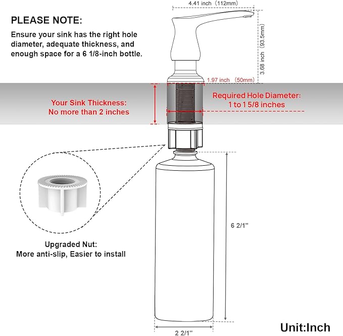 GAGALIFE Kitchen Sink Soap Dispenser