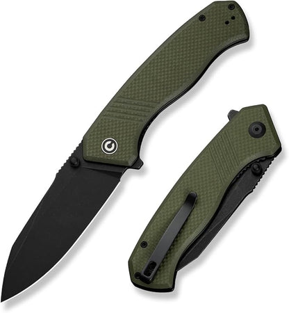 CIVIVI Placoid Pocket Knife for EDC, Folding Knife with 3.67" 14C28N Blade G-10 Handle For Men Women Gift C23079-3