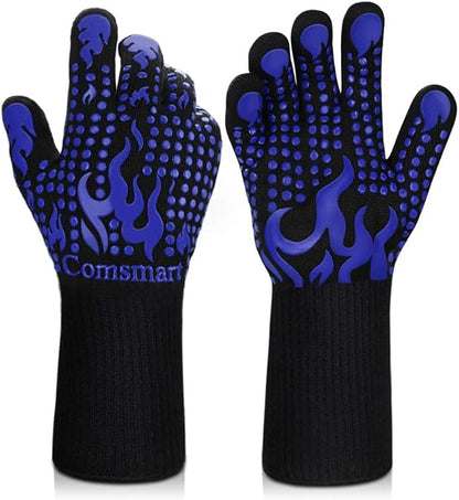 Comsmart BBQ Gloves, 1472F Heat Resistant Silicone Non-Slip Oven Mitts