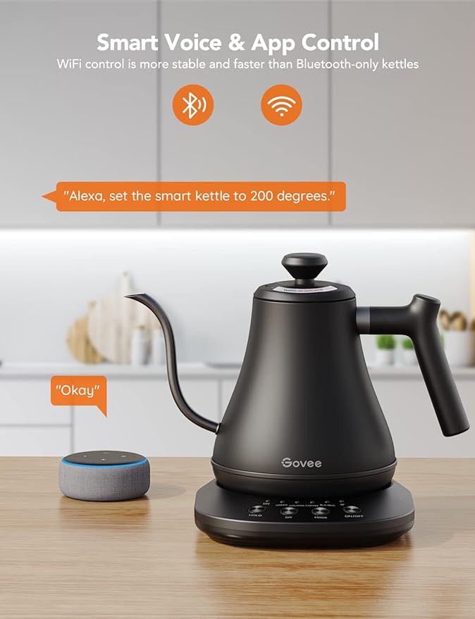 Govee Smart Electric Kettle, WiFi Variable Temperature Gooseneck Pour Over