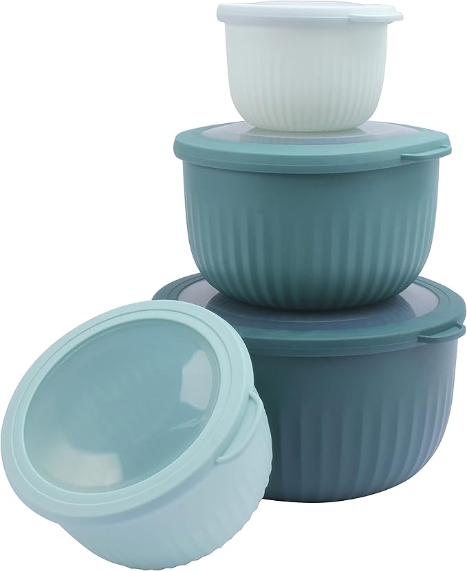 COOK WITH COLOR 4pc Plastic Mixing Bowl Set with Lids