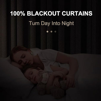 100% Blackout Shield Linen Blackout Curtains