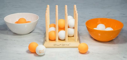 Bounce Battle™ Wood Edition – Family & Party Game for Kids, Teens & Adults – Fast-Paced Skill and Strategy Tabletop Game – Includes 27 Balls & Wooden Cube – Game of The Year Award Winner