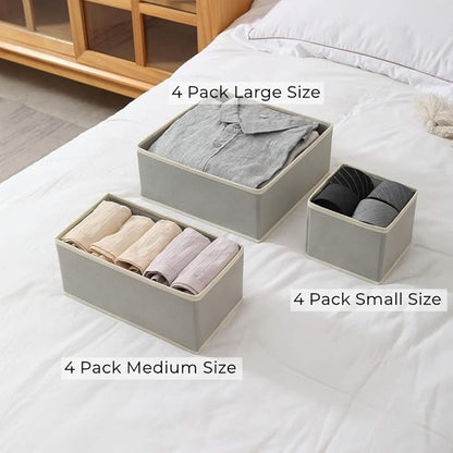 Fordonral 12 Pack Drawer Organizer Clothes, Foldable Fabric Dresser Organizer