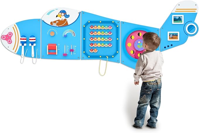Monläurd® Wooden Airplane Activity Wall Panel
