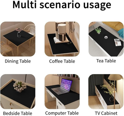 Dresser Top Protector - 16x84 Inch Waterproof Easy to Clean Can Conceal Flaws Protector The Table Top from Scratches Used for Coffee Table Dresser(Black+Black 16x84)