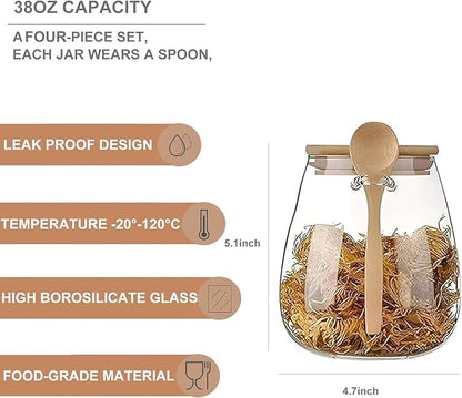 Airtight glass jar storage container