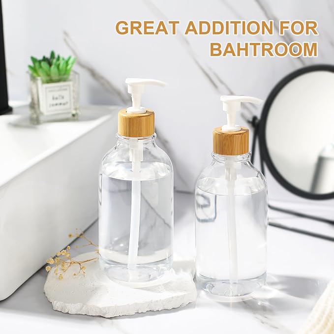 KASUNTING Clear Soap Dispenser, 2 Pack Plastic Dish Soap Dispenser