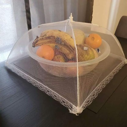 2 Pack Pop-Up Mesh Food Covers, 17 Inches Umbrella-Style Folding Mesh Food