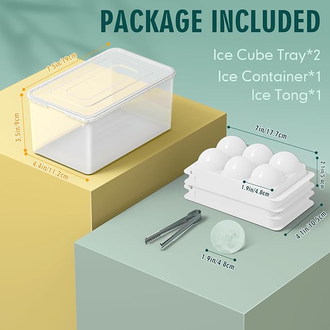 WIBIMEN Large Ice Cube Molds, Big Round Whiskey Ice Cube Trays