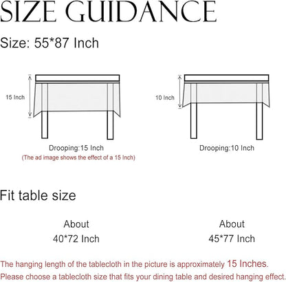 ISAENNE Designer Vintage Linen Elegant Table Cloth Rectangle,Chinoiserie Floral Tablecloth,Durable Decor Tablecloths for Dining Thanksgiving Kitchen Christmas Party,55"*87"-Segerman B