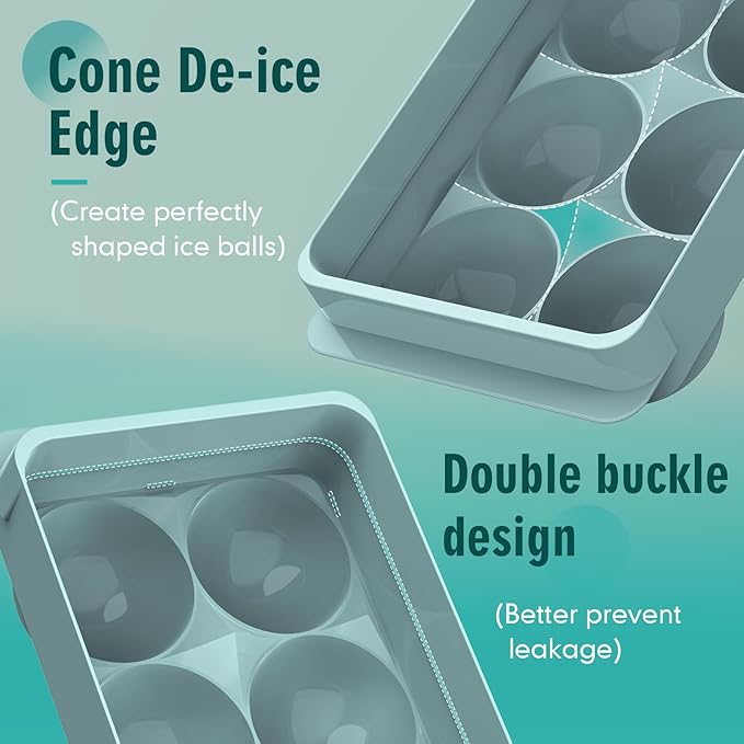 WIBIMEN Large Ice Cube Molds, Big Round Whiskey Ice Cube Trays