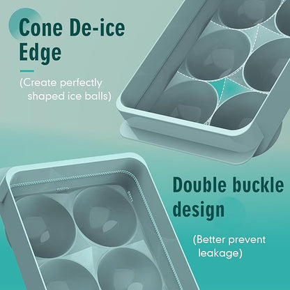 WIBIMEN Large Ice Cube Molds, Big Round Whiskey Ice Cube Trays