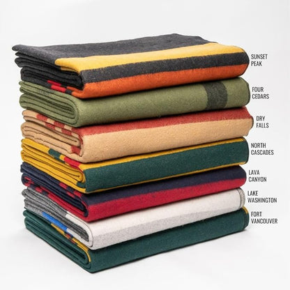 Arcturus Rainier Wool Blanket - 4.5lbs Warm, Heavy, Washable, Large | Great for Camping, Outdoors, Survival & Emergency Kits (Lava Canyon)