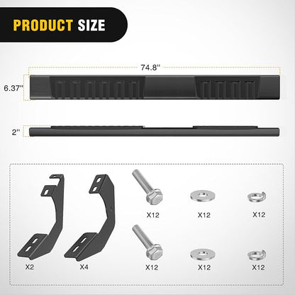 Nilight Running Boards for 2007-2021 Toyota Tundra Double Cab 2 Full-Size Door & 2 Half-Size Door 6 Inch Side Step Nerf Bars Stainless Steel Black