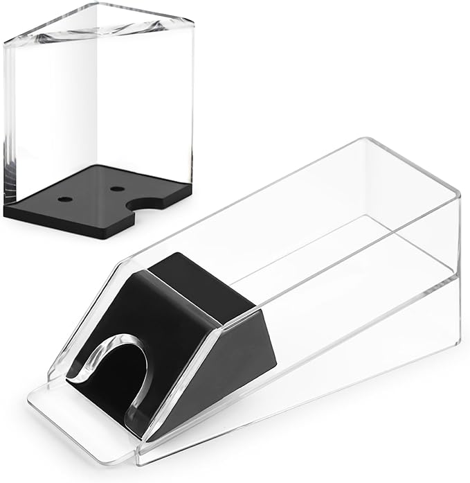 4 Deck Blackjack Shoe and Discard Tray, Clear Acrylic Card Dispenser Blackjack Dealing Shoe Card Dispenser for Playing Cards,Standard Size Poker Deck,Family Game Night