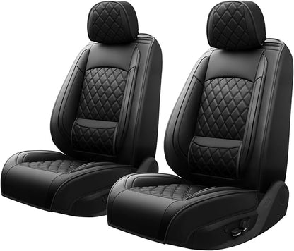 Car Seat Covers Compatible with Hyundai Tucson 2010-2025 2026- Waterproof & Breathable Luxury Leather All-Weather Seat Cushions Protectors, Airbag Compatible, Only 2 Front seat Covers (Black)