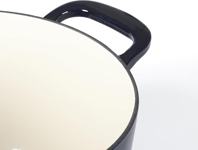Martha Stewart Gatwick 7 QT Enamel Cast Iron Dutch Oven – Navy Blue, Heavy-Duty