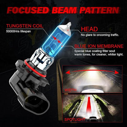 Upgraded Halogen Headlight Bulbs For Chevy Colorado 2013 2014 2015 2016 2017 2018 2019 2020 2021 2022 2023 2024, High Low Beam Headlamp Lights, 6000K White, 300% Brightness, Plug n Play, 4-PCS