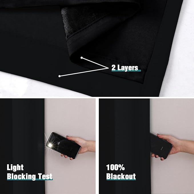 ChrisDowa 100% Blackout Curtains