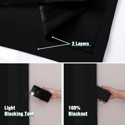 ChrisDowa 100% Blackout Curtains 78 inch Long