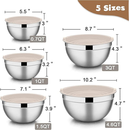 E-far Stainless Steel Mixing Bowls