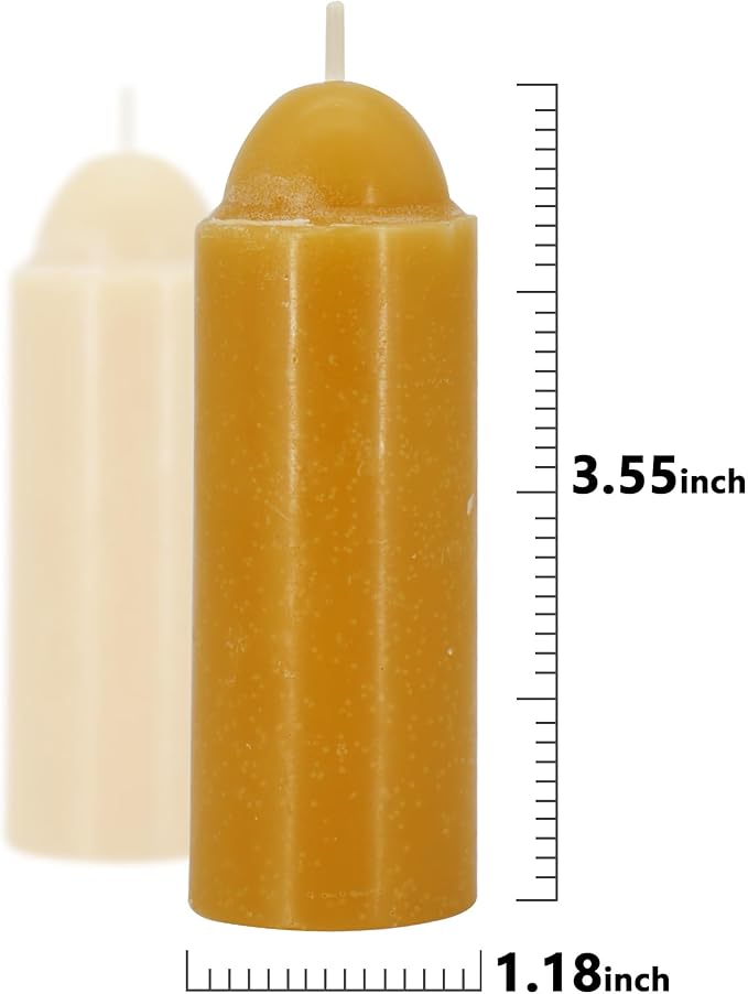 15-Hour Natural Beeswax Candles Compatible with Candle Lanterns - Smokeless Clean Long Lasting Burning for Outdoor, Camping, Emergency, Survival Emergency Preparedness- 20Pack