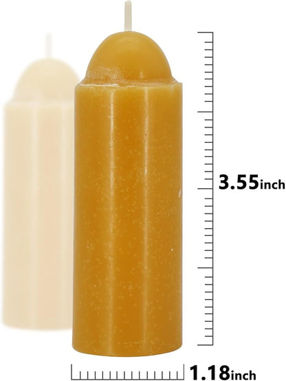 15-Hour Natural Beeswax Candles Compatible with Candle Lanterns - Smokeless Clean Long Lasting Burning for Outdoor, Camping, Emergency, Survival Emergency Preparedness- 20Pack