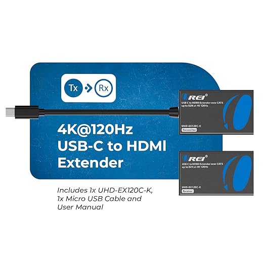 OREI 4K 120Hz USB-C to HDMI Over Cat6/7 Ethernet Extender, Presentation