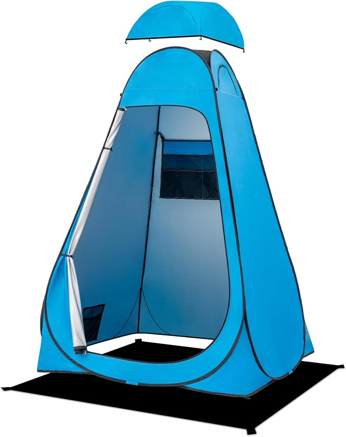 BRIAN & DANY Pop Up Shower Tent, Portable Privacy Camping Changing Tent, Camp Toilet Bathroom Pod with Rain Shelter & Windows, UPF 50+ & Waterproof, 47.2" x 47.2" x 74.8"