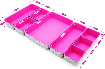 Welaxy Desk Drawer Organizer Tray Set, 8-Piece Office Drawer Organizers
