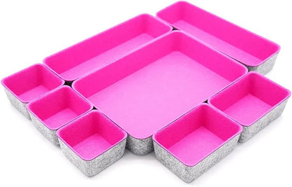 Welaxy Desk Drawer Organizer Tray Set, 8-Piece Office Drawer Organizers