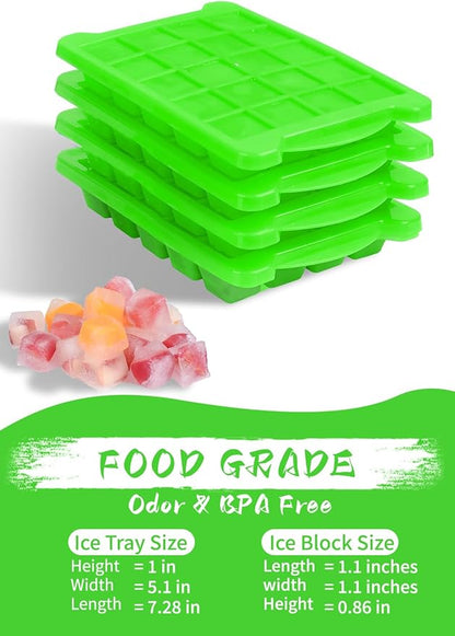 4 Pack Mini Ice Cube Trays for Freezer-Easy Release & Stackable | Small Ice
