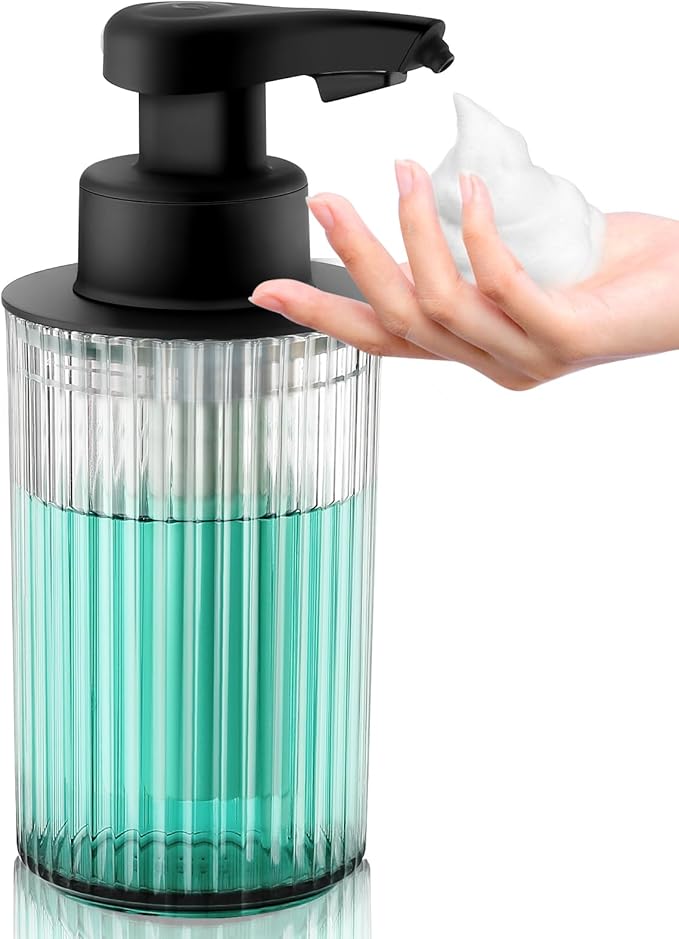 Automatic Soap Dispenser Foaming Touchless: 9oz Black Plastic