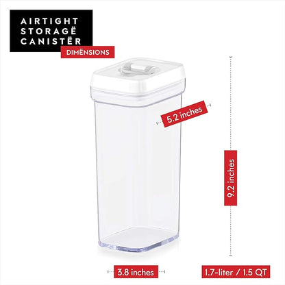 DWËLLZA KITCHEN Airtight Food Storage Containers – 4 Piece set Air Tight Pantry Storage Containers Clear Kitchen Organization and Storage Set BPA-Free - Keeps your Food Fresh & Dry