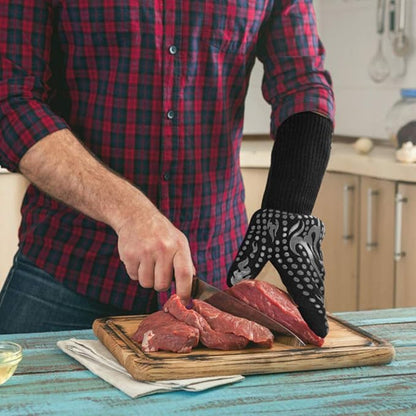 Comsmart BBQ Gloves, 1472F Heat Resistant Silicone Non-Slip Oven Mitts