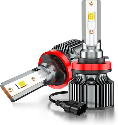 Compatible for Ford Edge High Low Beams 2007 2008 2009 2010 2015 2016 2017 2018 2019 2020 2021 2022, 6500K White Powersports Light Bulbs, Plug-n-Play, for Off-Road Use, Pack of 4