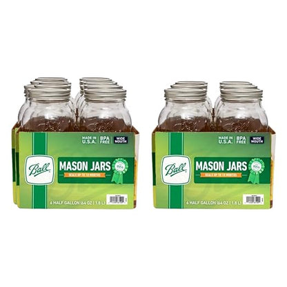 Ball Wide Mouth Half Gallon 64 Oz Jars