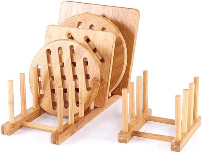 YWSHF Bamboo Wooden Dish Rack Dishes Drainboard Drying Drainer Storage Holder