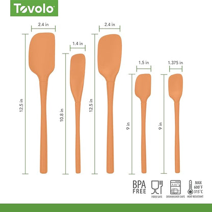 Tovolo Flex Core 5 Piece Silicone Spatula Set Heat Resistant All Silicone