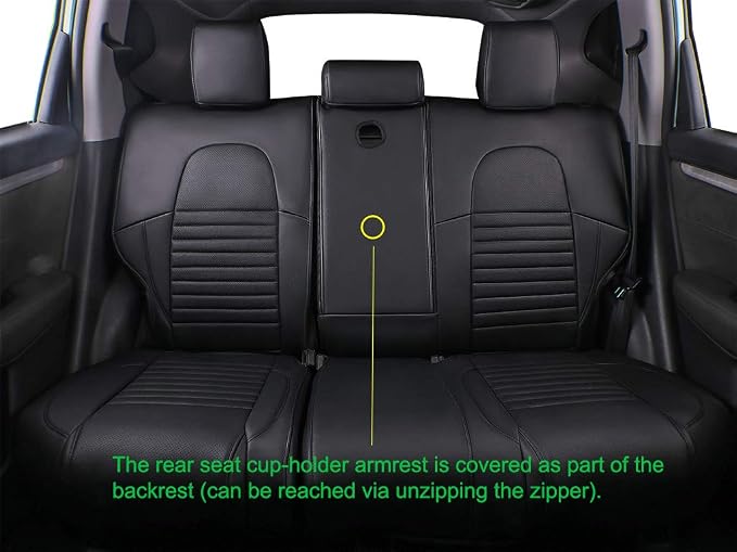 EKR CRV Seat Covers Custom Fit for Honda CRV 2017 2018 2019 2020 2021 2022,Leather Car Seat Cover Full Set for Trucks SUV,Waterproof Car Seat Cushion,Faux Leather (Black)