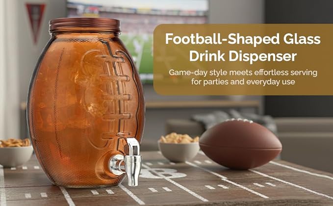 Football Drink dispenser, Glass Beverage Dispenser