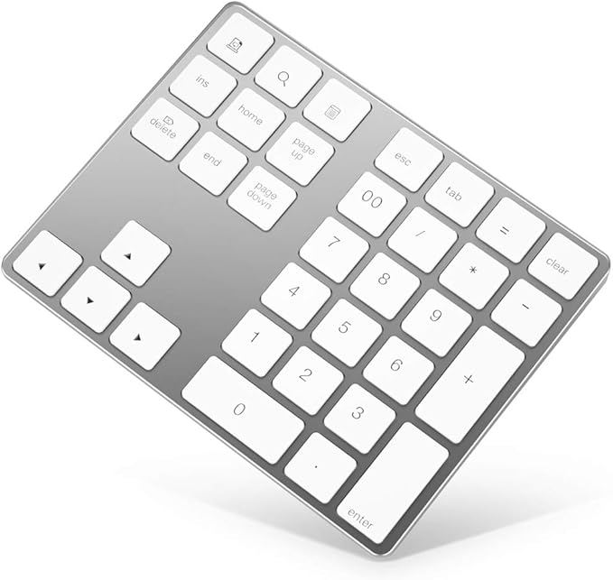 HoRiMe Bluetooth Number Pad, Rechargeable Wireless Numeric Keypad Slim 34-Keys