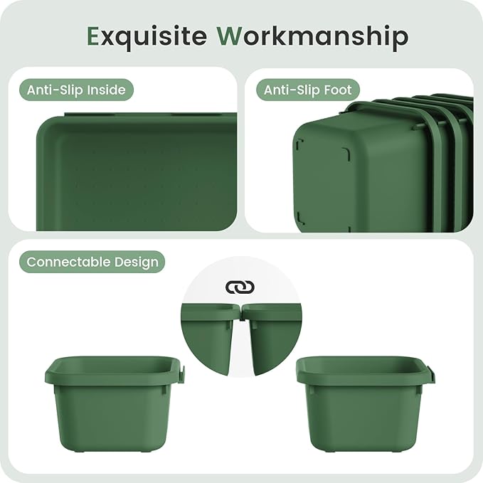 A-LuGei 【 & 5 Size】 Tool Box Organizer Tray Divider Set, 【Army Green】